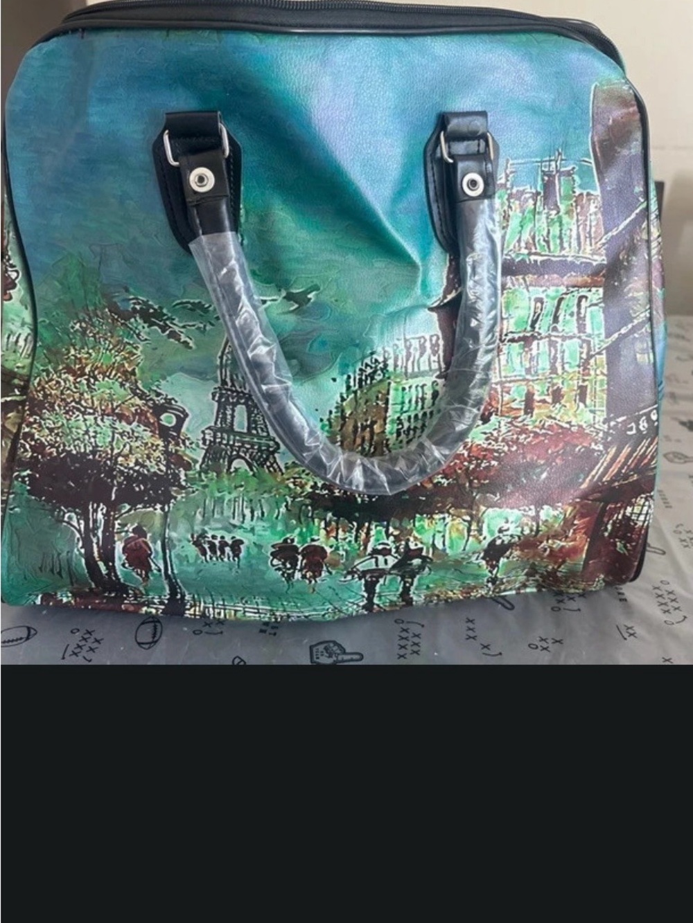Teal Green Cityscape Women's Tote Bag - Artistic Print